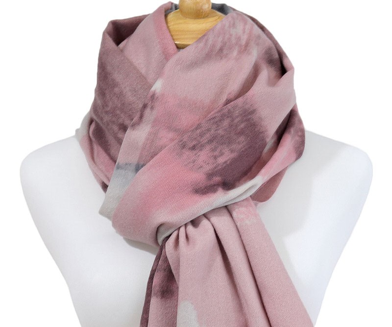 Rosewood Abstract Pink Winter Scarf