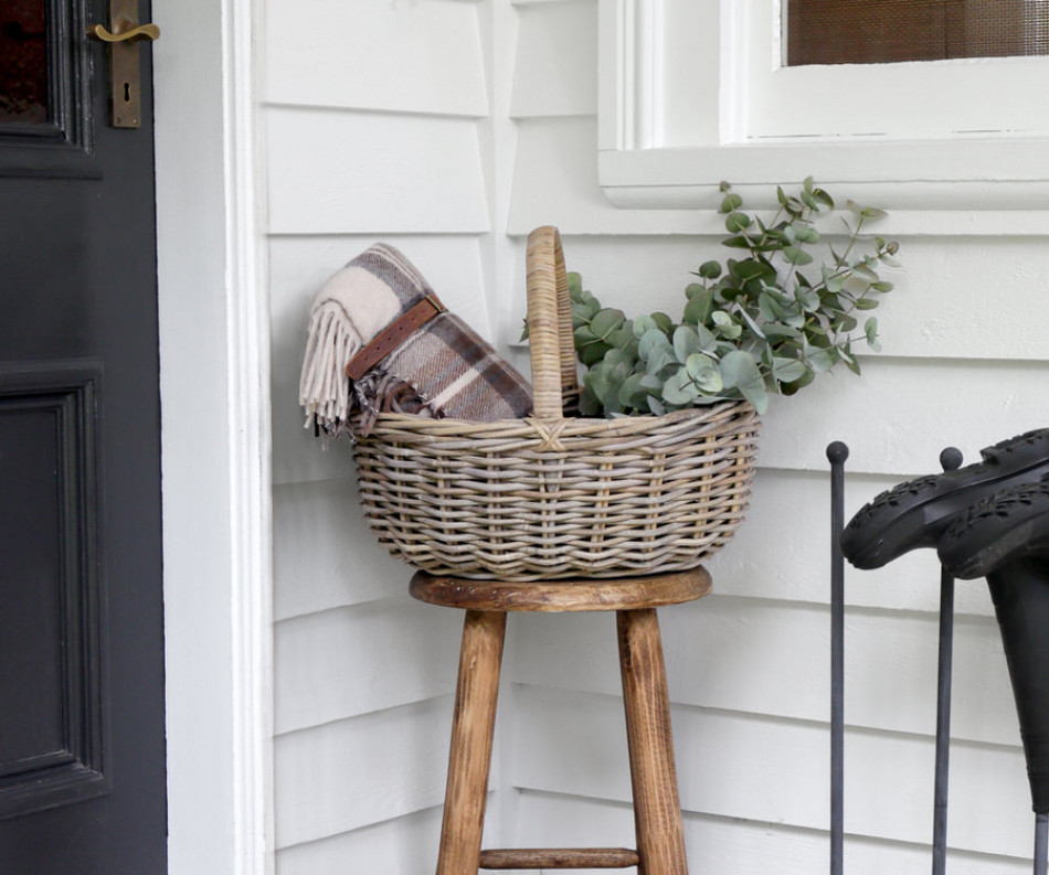 French Baker Basket - Picnic Basket Grey Cane