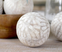 Darius Whitewash Wood Deco Ball - Small