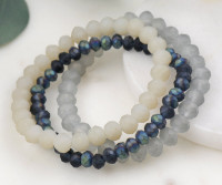 Water's Edge Set of 3 Blue Bead Bracelets