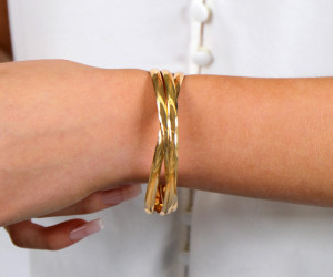 Nova Triple Link Gold Bangle