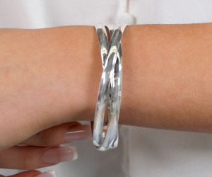 Nova Triple Link Silver Bangle