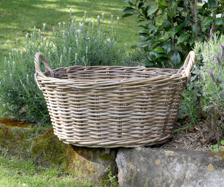 Cooper Washing Basket Antique Grey Cane
