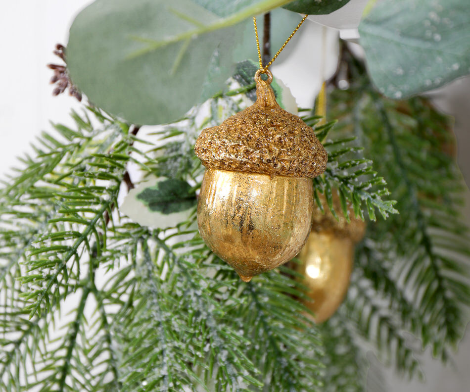 Gold Acorn Christmas Tree Decoration