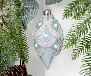 Phoebe Aqua & Pearl Christmas Tree Bauble