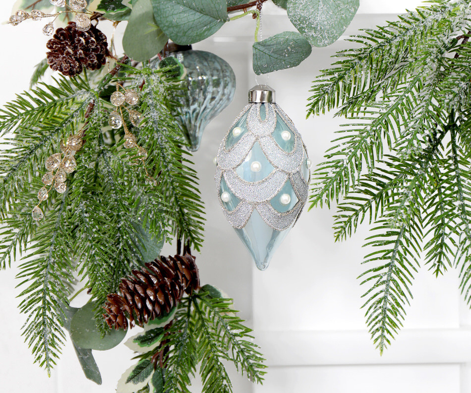 Phoebe Aqua & Pearl Christmas Tree Bauble