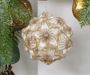 Francesca Gold Origami Flower Bauble