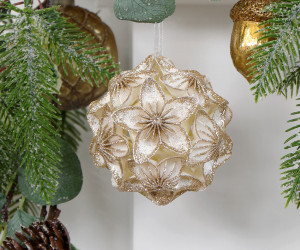 Francesca Gold Origami Flower Bauble