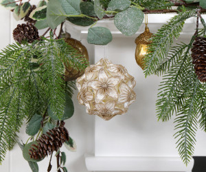 Francesca Gold Origami Flower Bauble