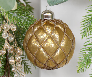 Majesty Antique Gold Glass Bauble