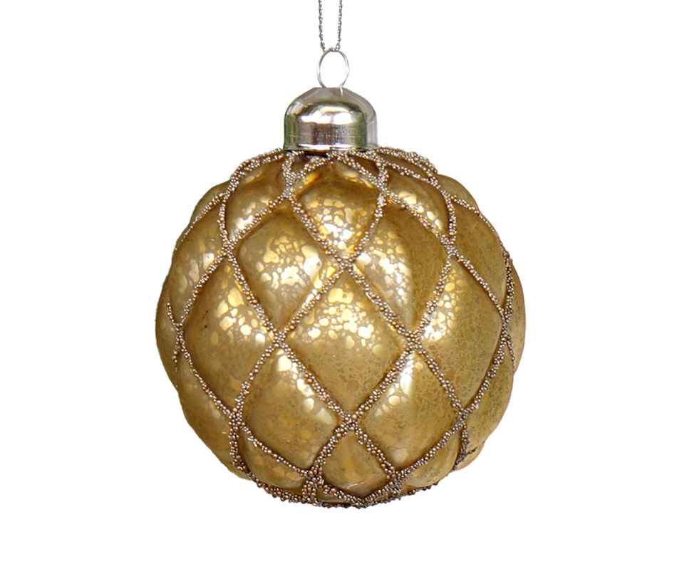 Majesty Antique Gold Glass Bauble