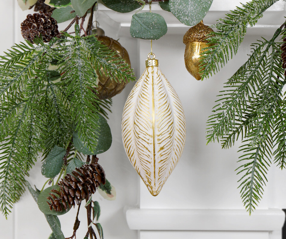 Honora White & Gold Christmas Bauble