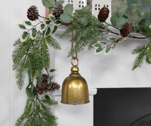 Short Stanmore Antique Gold Christmas Bell