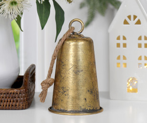 Tall Stanmore Antique Gold Christmas Bell