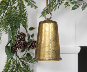 Tall Stanmore Antique Gold Christmas Bell