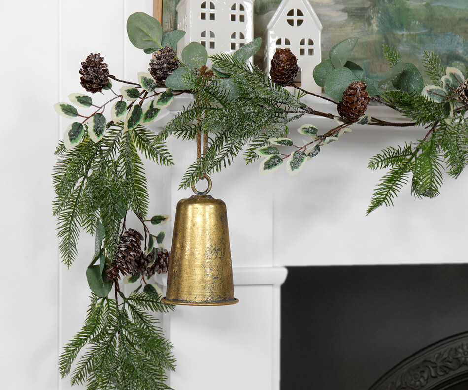 Tall Stanmore Antique Gold Christmas Bell