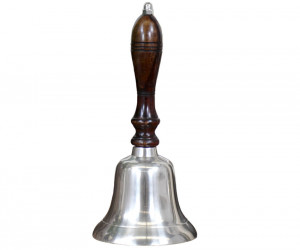 Medium Halstead Classic Silver School Bell - 23cm Hand Bell