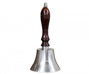 Small Halstead Classic Silver School Bell - 18cm Hand Bell