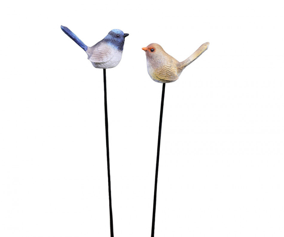 Set 2 Fairy Wren Stakes Garden Decor
