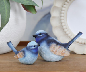 Set 2 Blue Fairy Wren Figurines