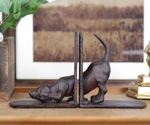 Set 2 Tracker Hound Dog Bookends