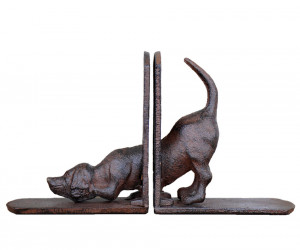 Set 2 Tracker Hound Dog Bookends