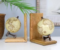 Set 2 Columbus World Globe Bookends