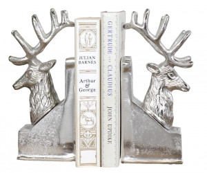 Set of 2 Bergen Silver Stag Bookends