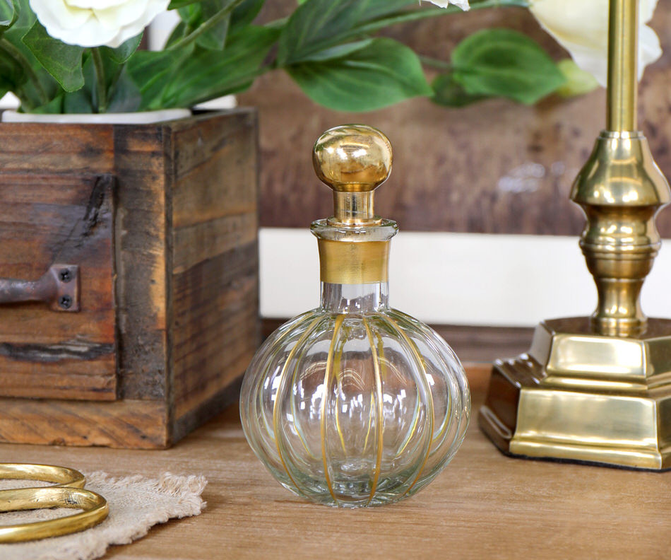 Small Amarosa Gold Glass Bottle