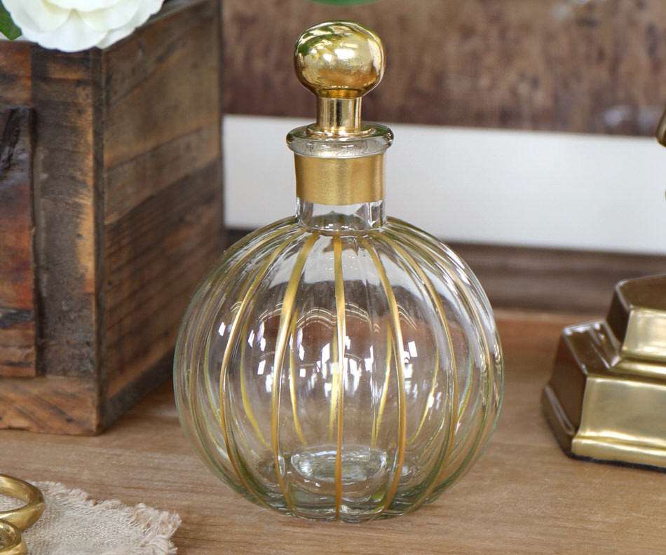 Large Amarosa Gold Glass Bottle