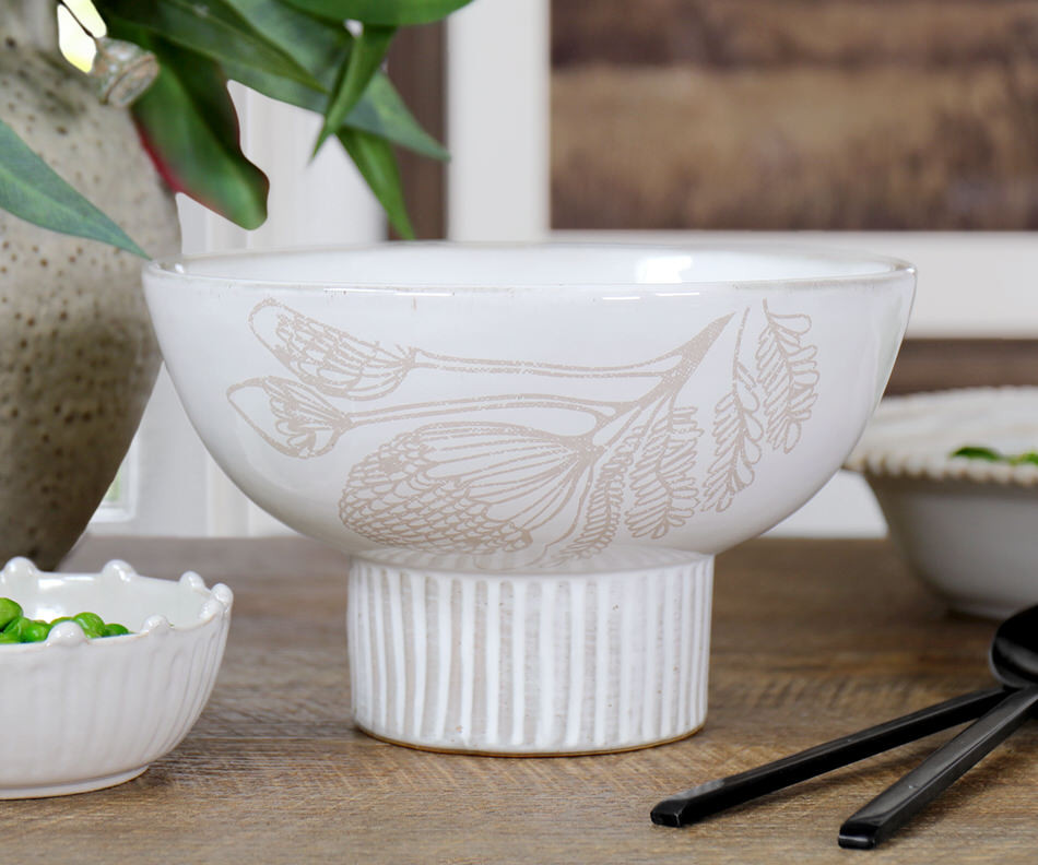 Banksia Ceramic Pedestal Bowl