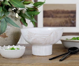 Banksia Ceramic Pedestal Bowl