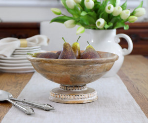 Lucca Mango Wood Fruit Bowl