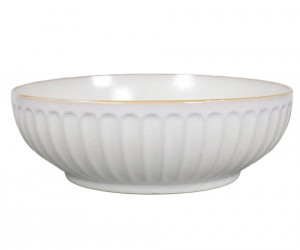 Marguerite Fluted White Serving Bowl