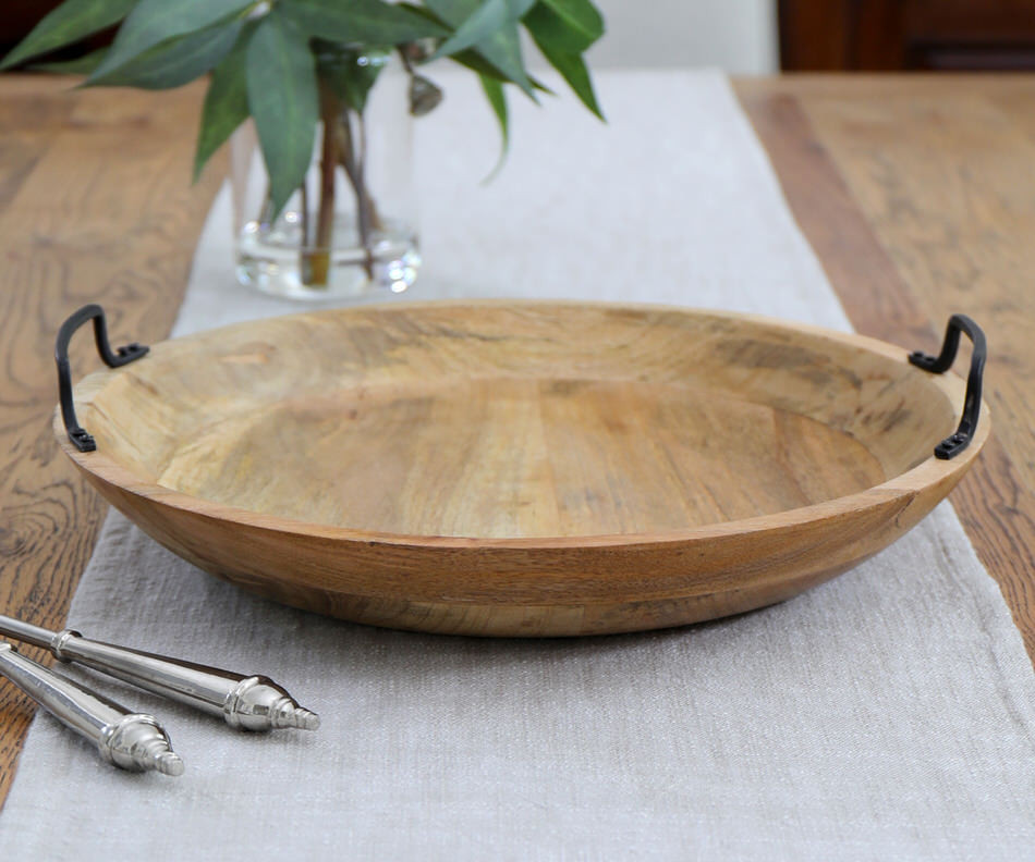 Large Amara Mango Wood Bowl With Handles