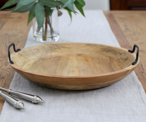 Large Amara Mango Wood Bowl With Handles