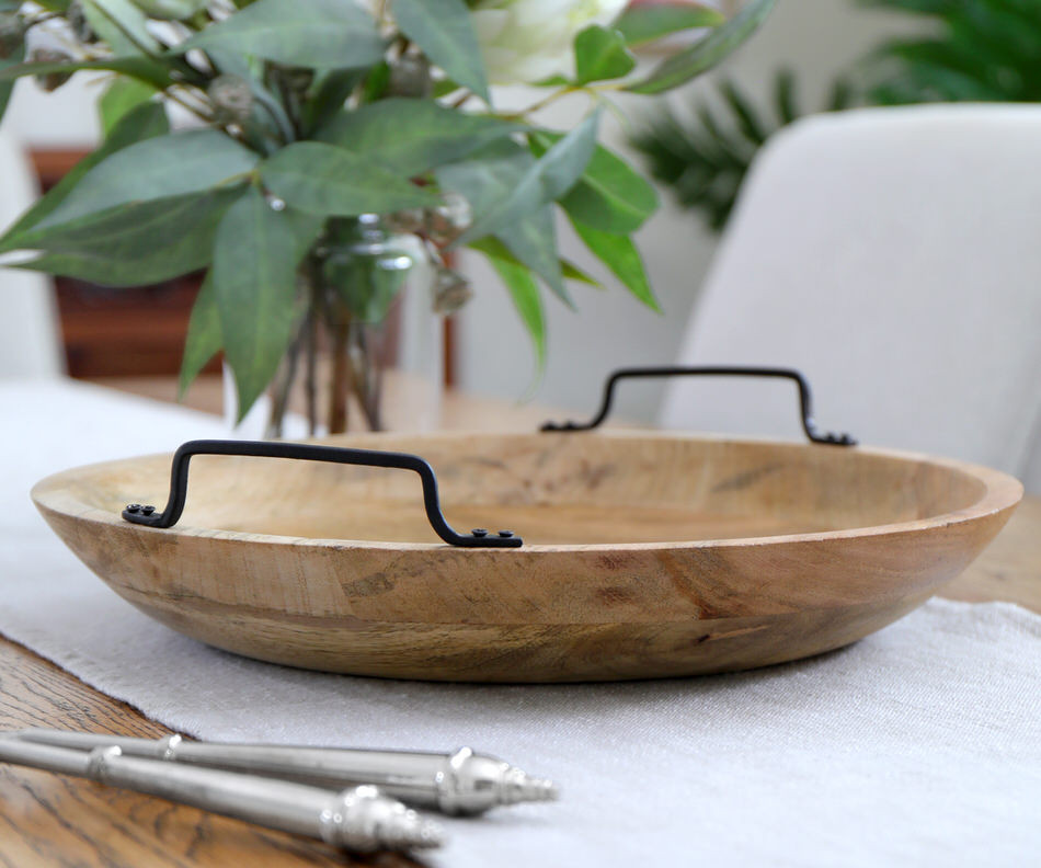 Large Amara Mango Wood Bowl With Handles