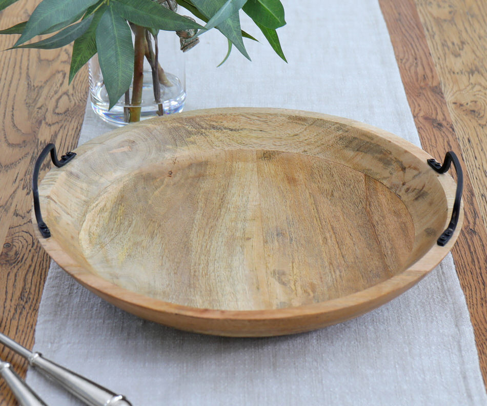 Large Amara Mango Wood Bowl With Handles