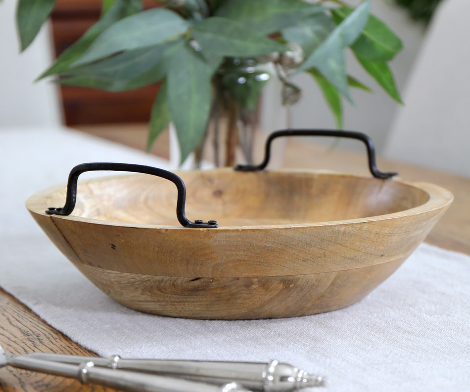 Amara Mango Wood Bowl With Handles