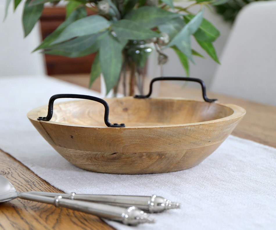 Amara Mango Wood Bowl With Handles