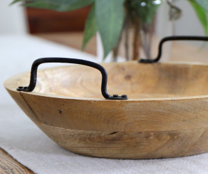 Amara Mango Wood Bowl With Handles