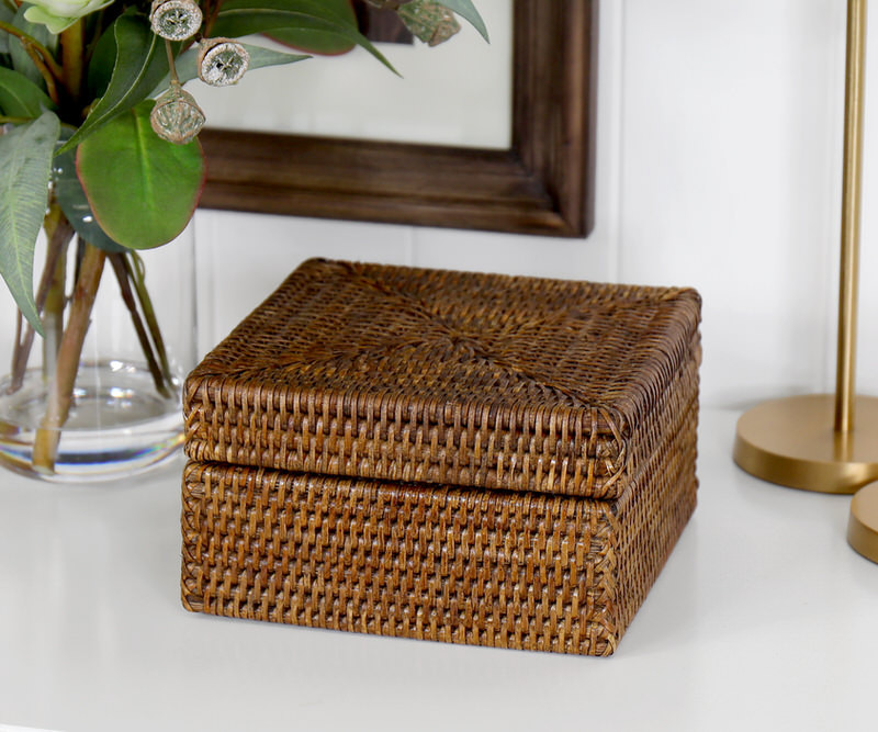 Bayview Brown Rattan Storage Box