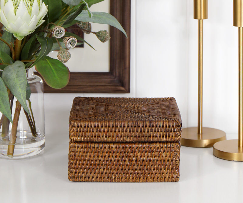 Bayview Brown Rattan Storage Box