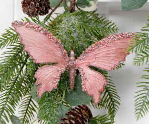 Lola Pink Velvet Butterfly Tree Decoration