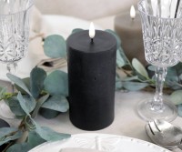 15cm Forest Black Flameless Candle - 8cm Wide