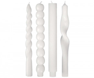 Set of 4 Flair White Candles