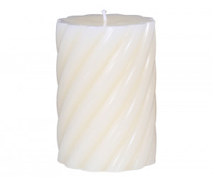 Short Ivory Twist Pillar Candle