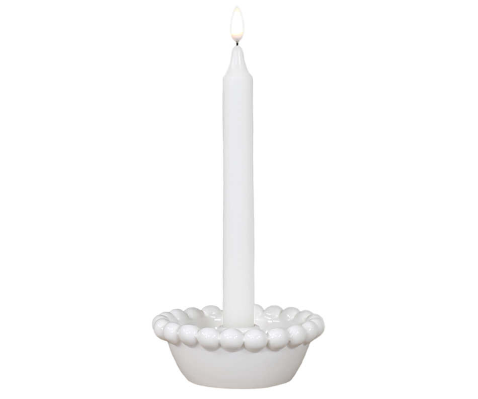 Snowball White Candle Holder