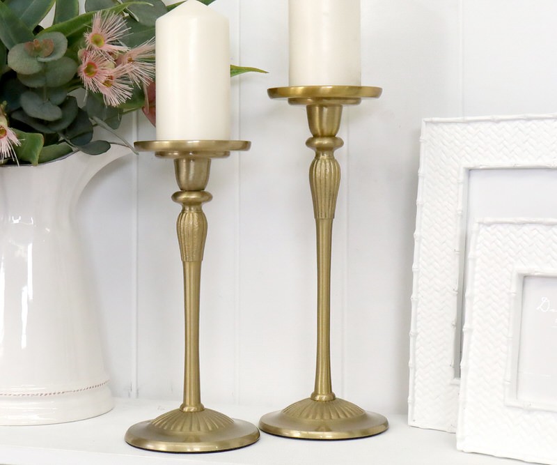 Chateau Gold Fluted Candlestick - Tall - Beautiful home decor at French ...