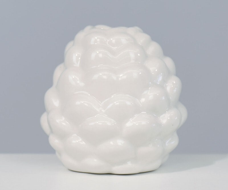 White Pine Cone Candle Holder